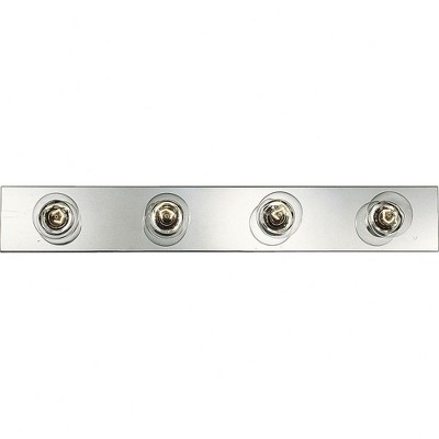 Progress Lighting Broadway 4-Light Bath Strip, Polished Chrome, Steel, Up/Down Mounting, 30" Width, 4.25" Height, Shade Included