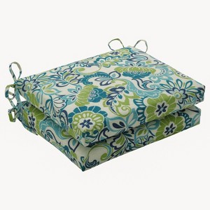 Zoe Mallard 2pc Indoor/Outdoor Squared Corners Seat Cushion - Pillow Perfect - 1 of 4