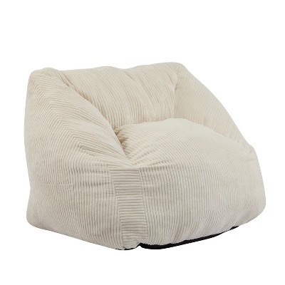 Dexmalle Beige Indoor Comfy Bean Bag Chair Lazy Sofa with HIgh Density Foam