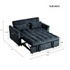 Modern Velvet Loveseat Futon Sofa Couch Pullout Bed, Small Love Seat Lounge Sofa w/Reclining Backrest - 4 of 4