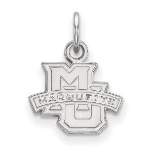 Black Bow Jewelry 10k White Gold Marquette Golden Eagles NCAA Extra Small Pendant - 1 of 3