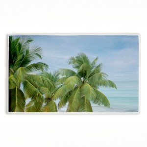 Stupell Industries Tropical Palms Overlooking Ocean Printed Plush Bath Mat And Bath Rug, Design By Seven Trees Design, 18"X30" - 1 of 4