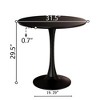 SEVOBAL Coffee Tables Mid-Century Round Tulip Coffee Table with Pedestal Base for Living Room and Dining Spaces, Black, 35.43"*33.66"*6.5" - 2 of 4