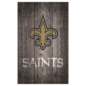 NFL Fan Creations Gray Distressed Wood Logo 11x19 in. Sign - 1 of 1