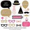 Big Dot of Happiness Chic Happy Birthday - Pink, Black and Gold - Birthday Photo Booth Props Kit - 20 Count - 2 of 4