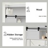 Over The Toilet Storage Cabinet, Above Toilet Storage Cabinet With Barn Doors, Freestanding Space Saver Bathroom Cabinet For Bathroom Laundry White - 4 of 4