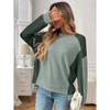 Oversized Sweatshirt for Women Waffle Knit Color Block Crewneck Long Sleeve Casual High Low Pullover Sweatshirts Tops - 4 of 4