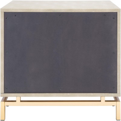 Meilana Light Taupe and Brass 1 Drawer Nightstand