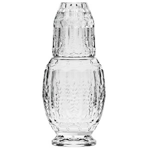 Elle Décor Vintage Night Bedside 33 oz. Water Carafe With Tumbler, 2-Piece Set, Elegant Pitcher and Matching Drinking Glass Doubles As Lid - 1 of 4