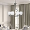 Toltec Lighting Capri 8 - Light Chandelier in  Brushed Nickel with 5" White Linen  Shade - 3 of 4