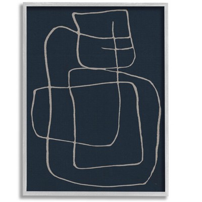 Stupell Industries Squiggle Shapes Abstract Lines Framed Giclee Art
