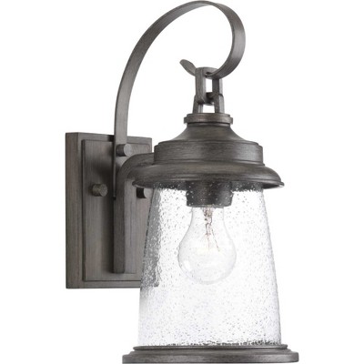 Antique Bronze Nautical Outdoor Wall Lantern with Seeded Glass