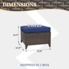 EAGLE PEAK Ocean Vista 2 Piece Wicker Patio Ottoman Set, Variated Wicker Multipurpose Square Ottomans - 3 of 4