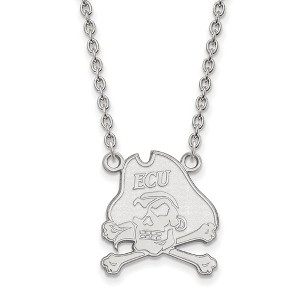 Black Bow Jewelry 14k White Gold East Carolina Pirates NCAA Necklace 18 Inch - 1 of 4