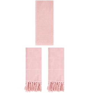 REGALWOVEN 3 Packs Cotton Soft Absorbent Tassels and Waffle Decorative Hand Towel - 1 of 4