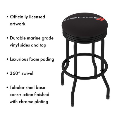 Luxurious Black Swivel 28.5'' Metal Barstool with Foam Padding
