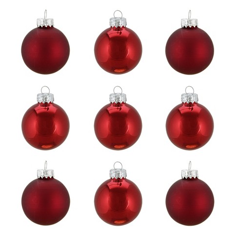 28ct Red Glass Matte Christmas Ball Ornaments 2 (50mm)