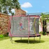 Soozier Outdoor Trampoline with Net Enclosure, Curved Poles and Safety Spring Cover, ASTM Approved - 2 of 4