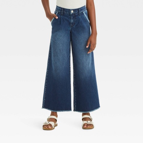 Girls High rise Pleated Wide Leg Jeans Cat Jack Target
