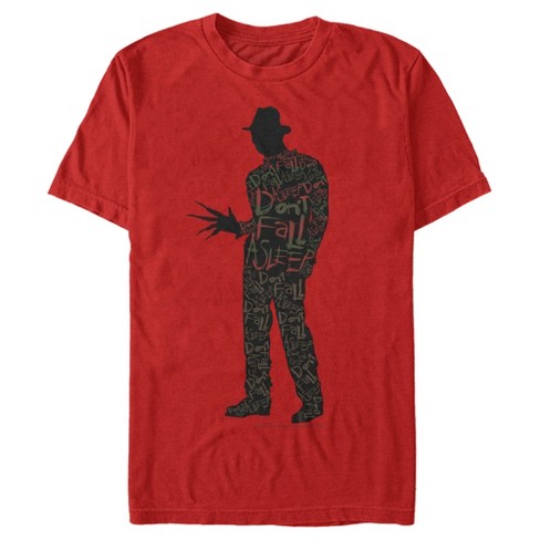 Men s A Nightmare on Elm Street Freddy Krueger Don t Fall Asleep T Shirt Red Large