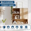 Fluted Medicine Cabinet, Bathroom Wall Mount Cabine Over Toilet Storage with Adjustable Shelf for Laundry Room Kitchen Living Room, Natural Oak - 4 of 4