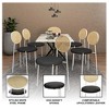 LeisureMod Velvet Dining Chair with Rattan Back, Set of 4 Side Kitchen Chair with Stainless Steel Base Euston Collection - 4 of 4