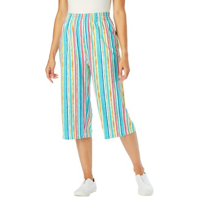 white multi watercolor stripe