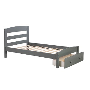 NicBex Twin Size Wood Platform Bed with 1 Drawer and Headboard for Adults/Boys/Girls - 1 of 4