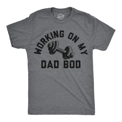 Mens Funny T Shirts Working On My Dad Bod Sarcastic Workout Tee For Men - Crazy Dog Men's T Shirt