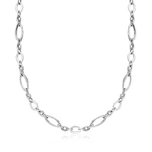 Ross-Simons Italian Sterling Silver Interlocking Double Oval-Link Necklace - 1 of 4
