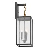 Lahden 26" 3 Light Outdoor Wall Light with Clear Seeded Glass in Textured Black - 3 of 4