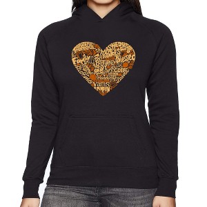 LA Pop Art Thanksgiving Heart - Women's Word Art Hooded Sweatshirt - 1 of 4