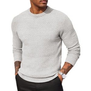 COOFANDY Men Dress Crewneck Sweater Pullover Knit Long Sleeve Casual Slim Fit Sweater - 1 of 4