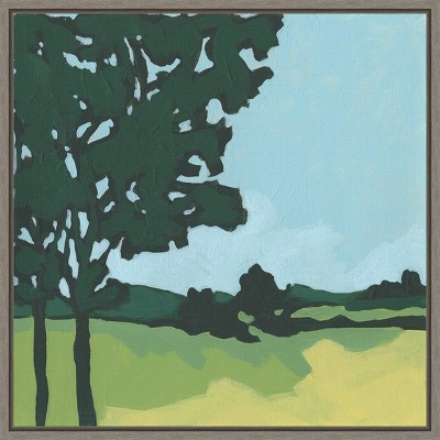 16" x 16" Arbor Tree Silhouette I by June Erica Vess Framed Wall Canvas - Amanti Art