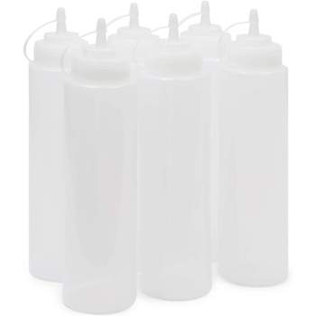 Juvale 6 Pack Plastic Condiment Squeeze Bottles for Restaurants, Clear (32 oz)