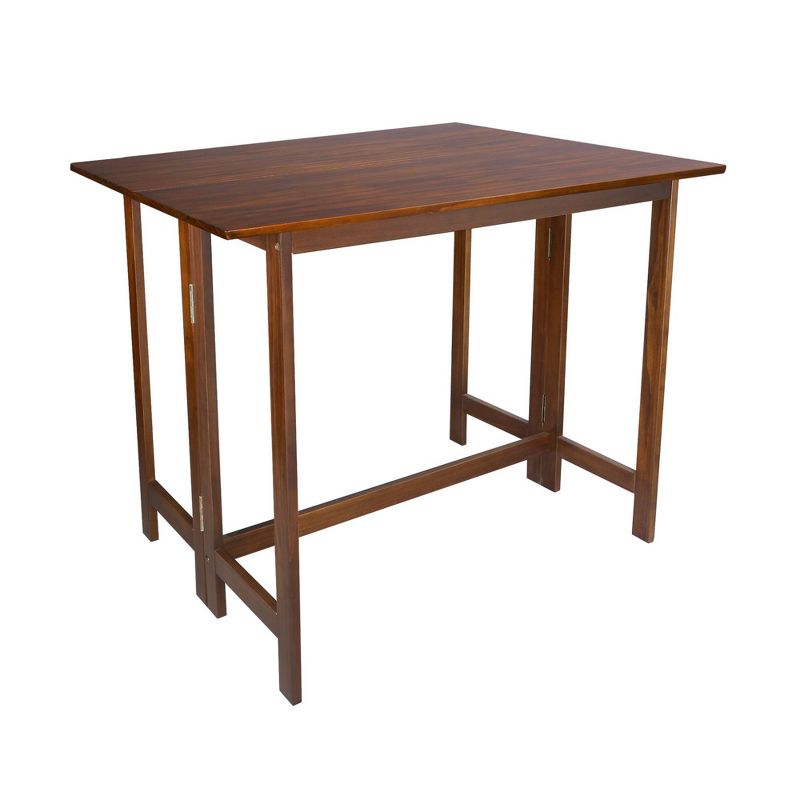 Solid Wood Folding Convertible Console and Dining Table Warm Brown - Flora Home, 3 of 11