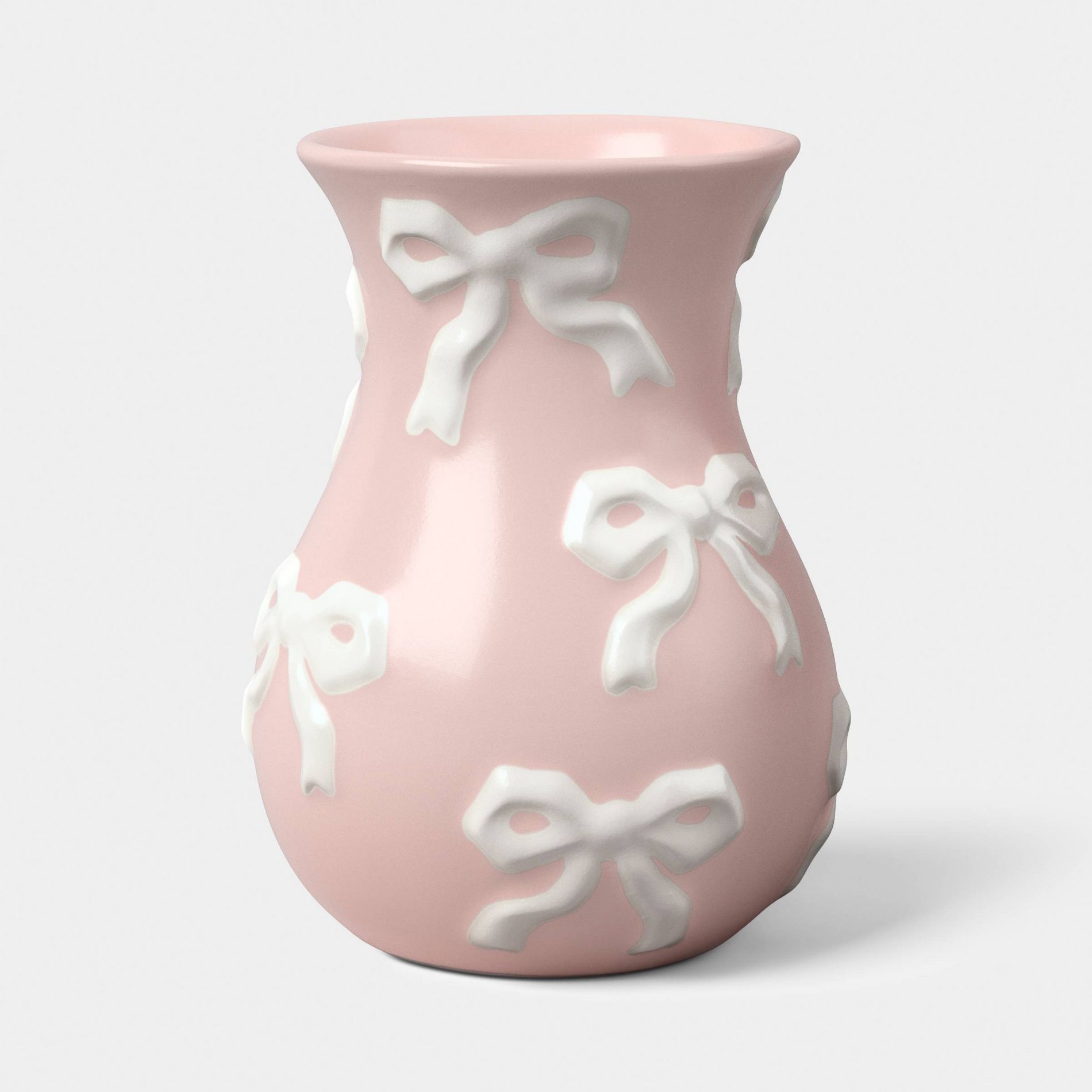 Pink Vase with White Scattered Bows - Room Essentials™