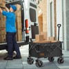 VEVOR Collapsible Folding Wagon, 113 L Beach Wagon Cart with All-Terrain Wheels, Heavy Duty Folding Wagon Cart Max 250 lbs with Drink Holders - 2 of 4