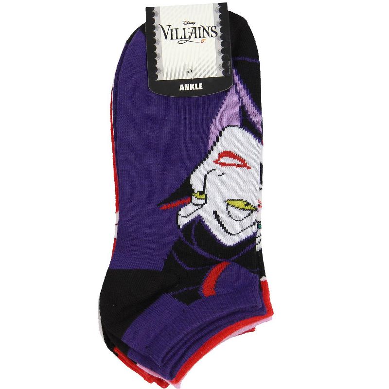 Disney Villains Socks Womens' 5 Pack Ankle No Show Socks Multicoloured, 3 of 4