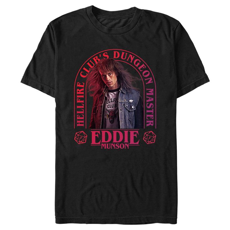 Men's Stranger Things Hellfire Club Dungeon Master Eddie T-Shirt, 1 of 6