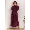 ADR Women's Robe, Plush Fleece Women's Bathrobe with Hood, Long Fluffy Fuzzy Bath Robe Pink Purple Plus Size - 2 of 4