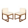 Outdoor Dining Chairs Set of 2, Acacia Wood Patio Chairs with Arm Upholstered Cushion for Balcony, Patio Dining Room-Tanpinhause - 2 of 4