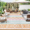 Lahome Waterproof Outdoor Back to College Series Reversible Boho Plastic Straw Mat for Patio,Balcony,Deck - 2 of 4
