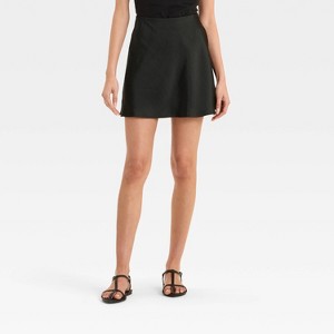 Women's Satin Mini A-Line Skirt - A New Day™ - 1 of 3