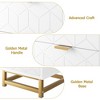Whizmax Nightstand with 2 Drawer Bedside Table [Golden Handle] [Golden Base] [Diamond Style] for Bedroom, The Living Room, White - 4 of 4