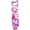 Allegra K Women's Opened Toe Tie Dye Platform Chunky Heel Lace Up Sandals - 3 of 4