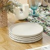 LunaLulinlk Modern Dots Set of 4 Stoneware Dinner Plates White - 3 of 4