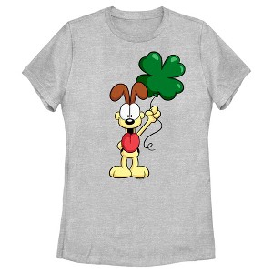 Women's Garfield St. Patrick's Day Odie Shamrock Balloon T-Shirt - 1 of 4