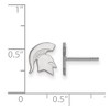 Black Bow Jewelry 14k White Gold Michigan State Spartans NCAA Post Earrings - 2 of 3