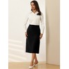 INSPIRE CHIC Women's High Waist Split Back Work Midi Pencil Skirt - 3 of 4